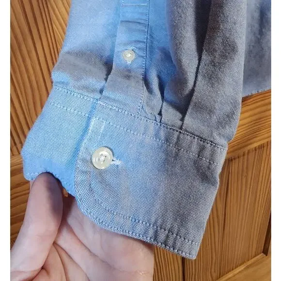 Chaps Stretch Oxford Button Down Shirt Mens XXL Blue Long Sleeve - Picture 4 of 7